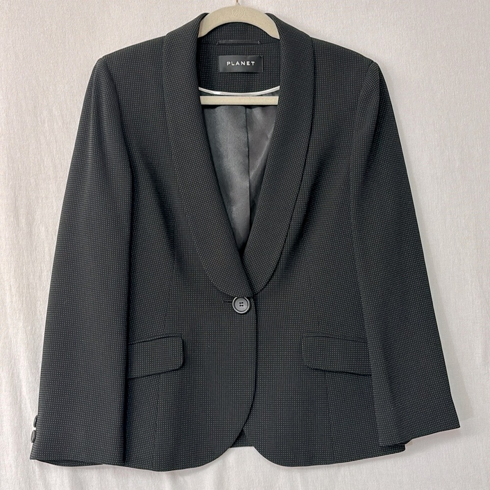PLANET Women’s Navy Polka Dot Classic Blazer - size 10